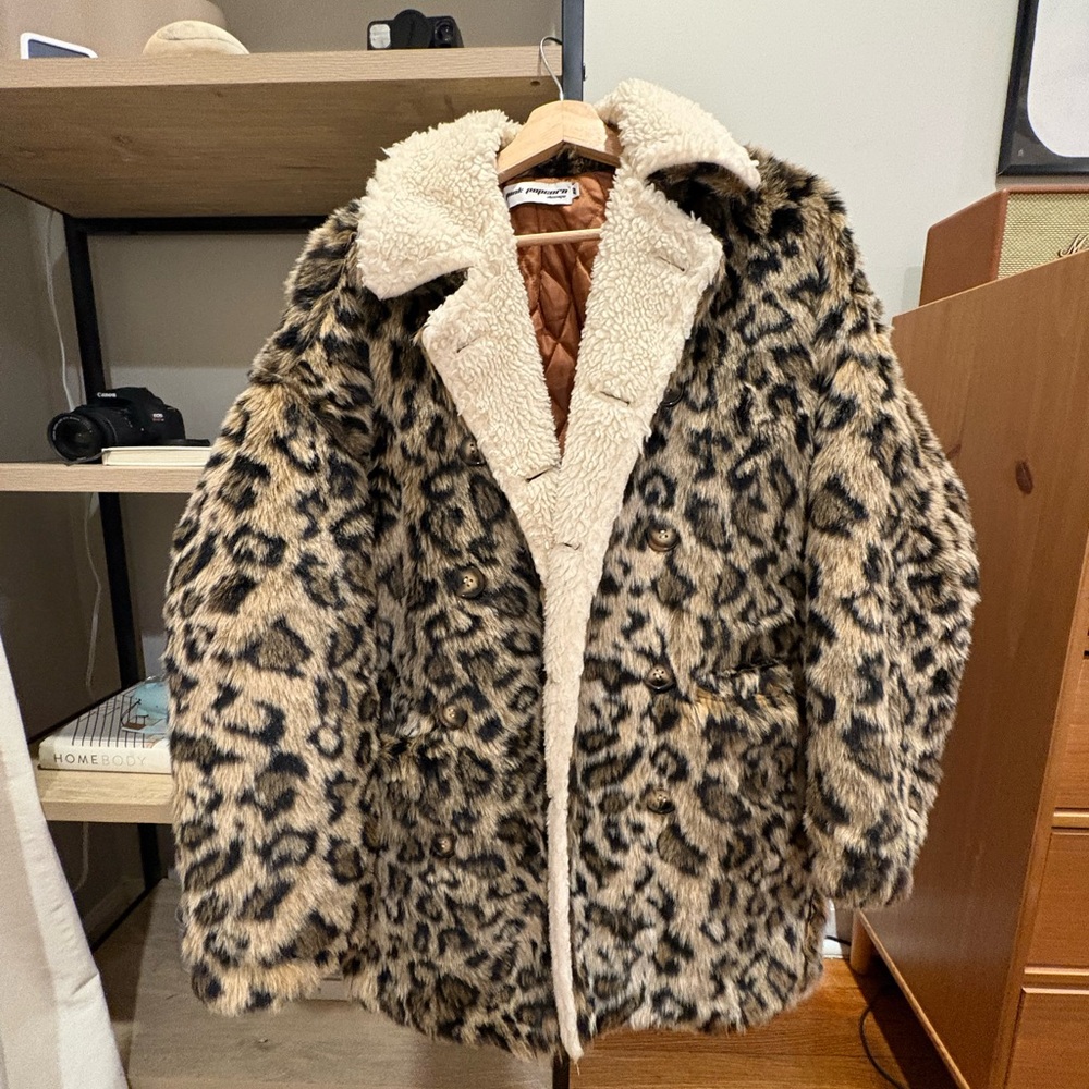 Leopard Print Teddy Jacket